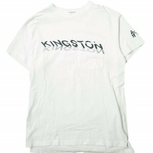 Engineered Garments エンジニアードガーメンツ Printed Cross Crew Neck T-shirt - KINGSTON クロスネックポケットTシャツ S WHITE g16244