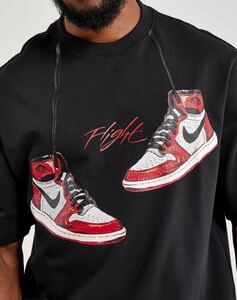 NIKE Air Jordan 1 chicago 1985 Flight T-SHIRTS Tee サイズL BLACK 黒