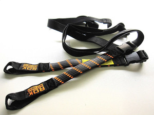 ROK straps ストレッチストラップ MC ブラック&オレンジ ストラップ長：450mm～1500mm/幅：25mm 2本セット 米国製