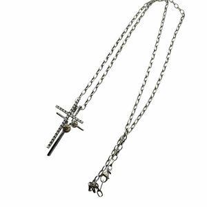 カシケイ クロス 十字架 ネックレス K18WG 750 BD 合計0.95ct ブラウンダイヤモンド　14.1g