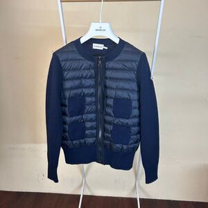 【レア】【美品】 MONCLER モンクレールダウンニットカーディガン　ネイビー　xs