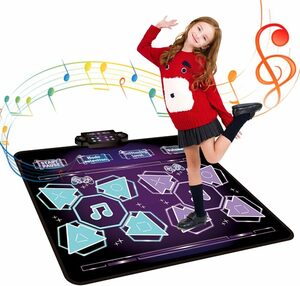 Sumwind ダンスマット ゲーム おもちゃ 子供 2人用【2023新モデル】音楽プレイマット LED搭載 折り畳み ミュージッ