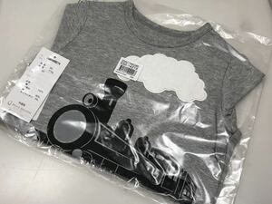 新品 長袖 デコ Ｔシャツ 機関車 【80】 グレー 男の子 ベビー キッズ 定価1,760円 送料込み