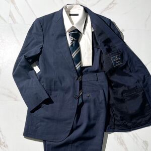 美品◎BROOKS BROTHERS ブルックスブラザーズスーツ セットアップ BROOKSCOOL チェック柄 ウール 37SHT 31W サイズM相当 ネイビー メンズ