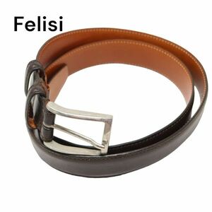 イタリア製★ Felisi フェリージ 通年 レザー ベルト Sz.46-85　メンズ ブラウン　I4G00180_5#U