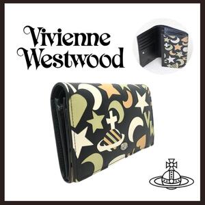 ○★新品 未使用 Vivienne Westwood スターハートムーン二折財布 ブラック（ヴィヴィアンウエストウッド）○●