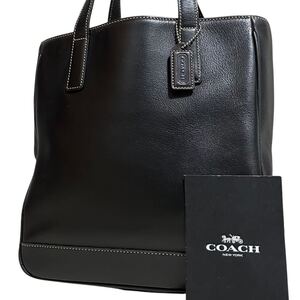 1円～【入手困難品】定価12万円 コーチ COACH トートバッグ ビジネスバッグ ブリーフケース 2way レザー メンズ レディース ブラック 黒