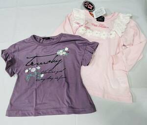 福袋3F1692*激安*sale!!新品 こども服ベビー服　半袖Tシャツ+長袖Tシャツsize90　2枚★Dolly ribbon(まとめ売り)