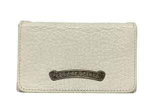 CHROME HEARTS クロムハーツ WALLET CARD CASE 1 POCKET WIDE MAGNETIC CLOSURE WHITE LEATHER カードケース ホワイトレザー ギャラ付き