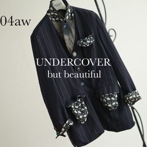 04AW Undercoverism but beautiful ぬいぐるみ ストライプ ジャケット アンダーカバー 初期 undercover ビンテージ archive ネイビー M