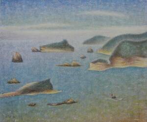 牛島 憲之、「伊豆の海凪ぐ」、厳選、希少画集・額装画、人気作品、新品高級額 額装付、状態良好、送料無料