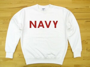 NAVY 白 9.7oz トレーナー 赤 XL スウェット ロゴ ネイビー 海軍 USN U.S.