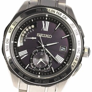 ☆美品★箱付き【SEIKO】セイコー ブライツ デイト SAGA185/8B54-0BG0 ソーラー電波 メンズ【ev20】