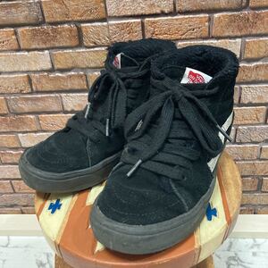 【vans】 ヴァンズ　オールドスクール　ハイカット　スエード　スウェード　フェイクファー　22.5センチ　バンズ　ブラック 黒　レディース