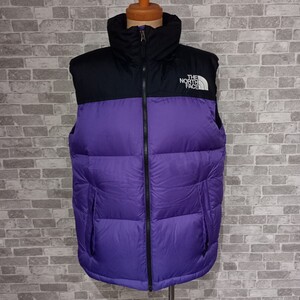 usF-607/THE NORTH FACE/ザノースフェイス/ダウンベスト/メンズ/ヌプシ/軽量/パープル/紫/Lサイズ/中古品/現状品/保管品