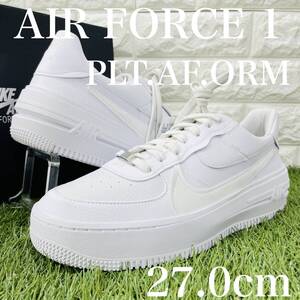 即決 ナイキ エアフォース1 プラットフォーム トリプルホワイト NIKE WMNS AIRFORCE 1 PLT.AF.ORM AF1 白 厚底 27.0cm 送料込み DJ9946-100