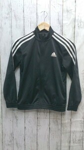 adidas アディダス トラックジャケット 長袖 ジップアップ ジャージ スリーストライプス ロゴ 140㎝ ブラック キッズ 1212000000068