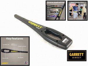 【美品】【動作品】超激レア 金属探知機 ハンディ―型 GARRETT/ギャレット SuperWand 防犯 セキュリティー 米軍放出品 (80) ☆BA20EK-W#25