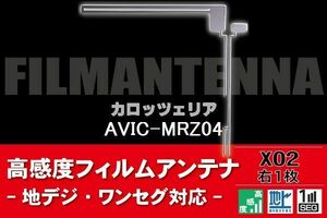 地デジ ワンセグ フルセグ L字型 フィルムアンテナ 右1枚 カロッツェリア carrozzeria 用 AVIC-MRZ04 対応 フロントガラス 高感度 車