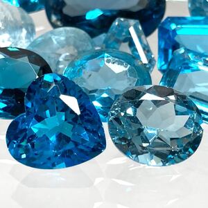 1円〜!!☆天然ブルートパーズおまとめ102ct☆d 約20.4g ルース 裸石 宝石 ジュエリー jewelry blue topaz w4 ツ18