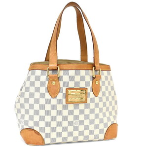 1円 ◆定価17万 美品 LOUIS VUITTON ルイヴィトン トートバッグ ハムステッドPM N51207 ダミエアズール アイボリー◆E.Cso.tI-03