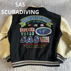 SAS スタジャン　SASSCUBADIVING 袖革レザージャケット　L