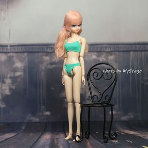 人形服msdr-24-068　ターコイズグリーンブラ＆ショーツセット （momoko/ジェニーなど1/6人形用）