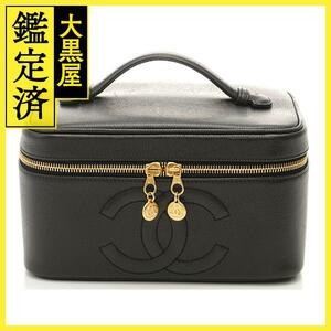 CHANEL　シャネル　ココマーク　横型バニティバッグ　ブラック　キャビア　【472】HG