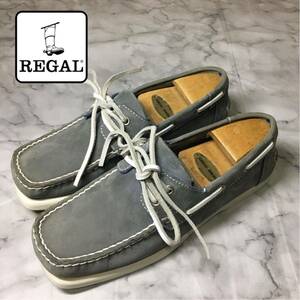 ★【 REGAL 】★ヌバックレザー スクエアトゥ レディースデッキシューズ★サイズ 24