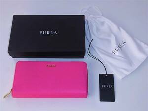 未使用 FURLA フルラ レザー 長財布 ピンク BABYLON PINKY ロングウォレット ラウンドファスナー 箱付き ラウンドジップ