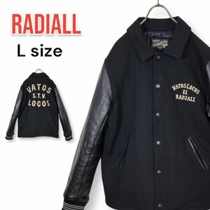 【レア】ラディアル Radiall 袖革 ファラオジャケット スタジャン Lサイズ 日本製 袖レザー