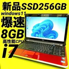 極速i7⭐️新品SSD windows11 人気ノートパソコン カメラ オフィス