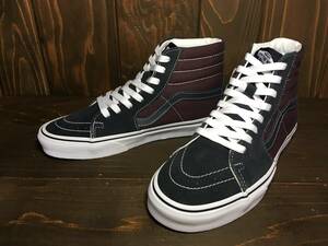 ★VANS バンズ 国内企画 SK8HI スケート 紺×ワインレッド 25.5cm 未使用品 検 マルーン スリッポン オールドスクール ハーフキャブ ERA