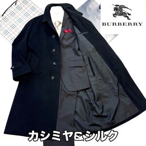 完全最高級♪約35万円 カシミヤ&アンゴラ100%【超美品】バーバリー ノバチェック柄【繊維の宝石】カシミヤ&アンゴラ コート (M) BURBERRY