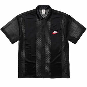 【新品未使用】 24SS 新品 SUPREME NIKE MESH S/S SHIRT ナイキ メッシュシャツ BLACK ブラック 黒色 即決早い者勝ち