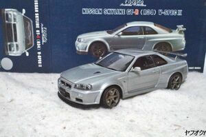 エブロ 日産 スカイライン GT-R (R34) V-SPECⅡ 1/24 ミニカー 。 シルバー