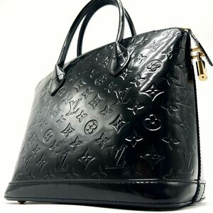 美品 LOUIS VUITTON ルイヴィトン ロックイット PM モノグラム ヴェルニ ハンドバッグ トート エナメル ブラック レディース メンズ カデナ