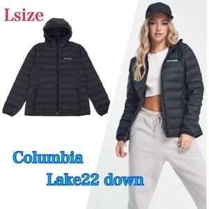 Columbia コロンビア Lake22 レイク22 ダウンジャケット フード付き レディース アウター アウトドア 防寒 人気 Lサイズ ブラック