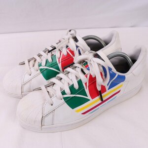 SUPERSTAR 27.0cm/adidas スーパースター アディダス スニーカー 白 ホワイト マルチカラー ロゴ 中古 古着 メンズ ad4664