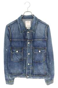 ビズビム VISVIM 0120105006004/SS 101 JKT DRY DMGD-999 サイズ:2 2ndタイプペンキ加工トラッカーデニムジャケット 中古 BS99