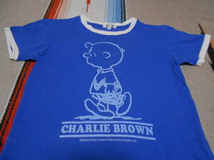 １９６０S CHARLIE BROWN SNOOPY スヌーピー チャーリーブラウンSCHULTZ PEANUTS VINTAGE リンガー Tシャツ ビンテージ 漫画 カートゥーン