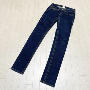 和297★ USA製 TRUE RELIGION JULIE トゥルーレリジョン スリム スキニー デニムパンツ ジーンズ 24 ブルー レディース ジップフライ