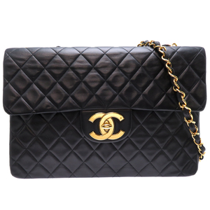 ［銀座店］CHANEL シャネル ※シール付き デカ マトラッセ ショルダーバッグ ラムスキン ブラック レディース DH84480