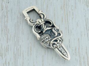 CHROME HEARTS/DAGGER HEART PENDANT/PAVE/クロムハーツ/ダガーハートペンダント