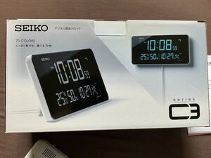 【美品】置き時計 デジタル時計 電波時計 おしゃれ セイコー 掛け時計 LED 電波置き時計 SEIKO