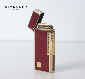 ジバンシー【GIVENHY】 レッド ガスライター ローラー式 喫煙具 現状品