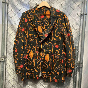 IKIREJONES LEAF PRINT TAILORED JACKET リーフプリント テーラードジャケット L ブラック オレンジ アイケルジョーンズ