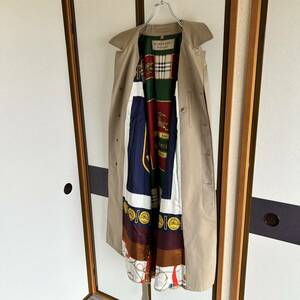 美品 レア BURBERRY バーバリー トレンチコート ステンカラーコート メンズ 裏地スカーフ 52