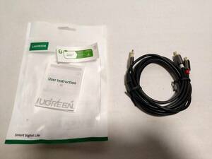 【一円スタート】UGREEN RCA 3.5mm 変換 オーディオケーブル 1円 HAM01_3235