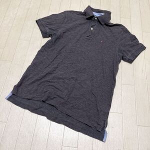 和409★ TOMMY HILFIGER トミーヒルフィガー 半袖 ポロシャツ XS グレー メンズ